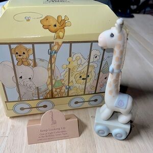 Precious Moments #6 birthday train figurine. “Keep Looking Up.”